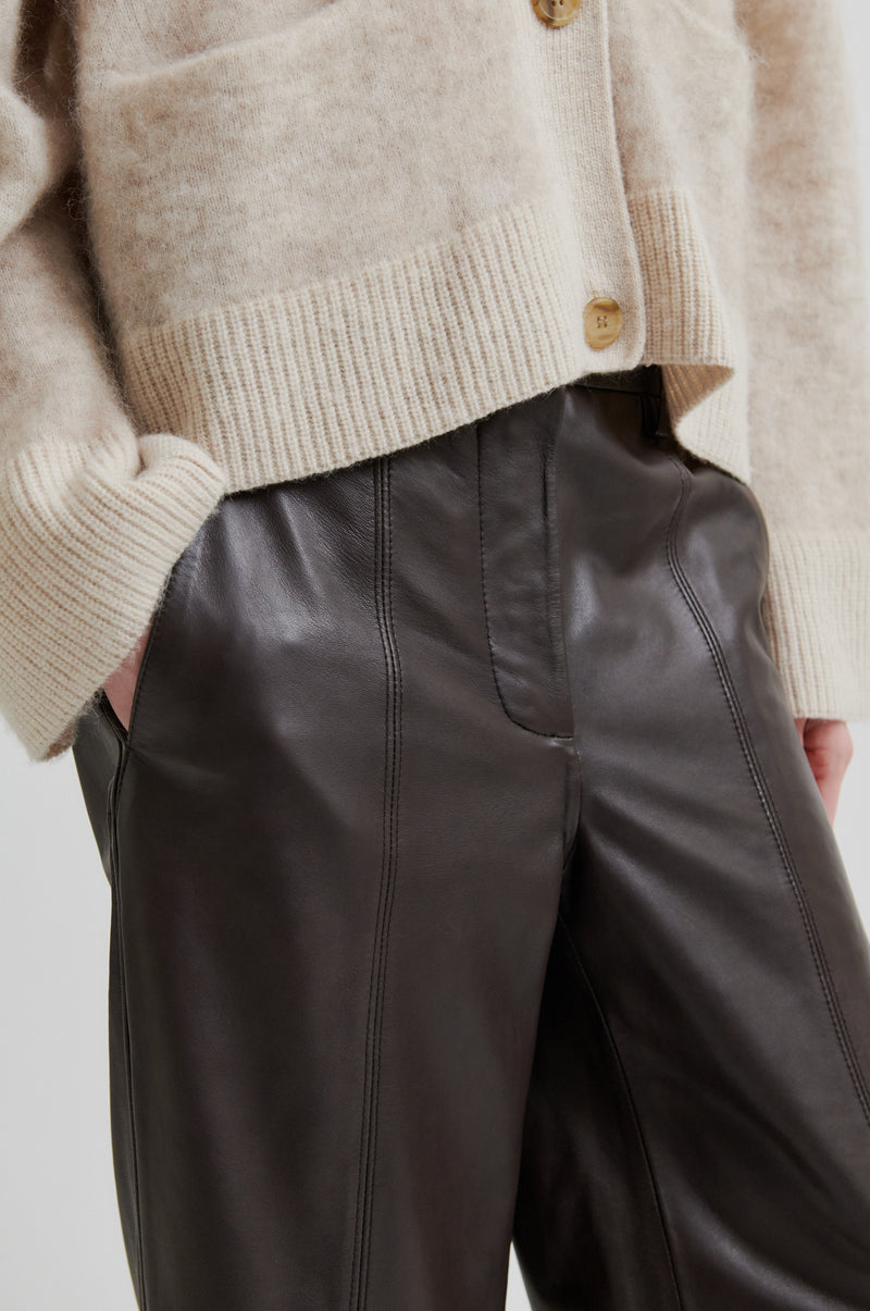 Letho Leather Straight Trousers