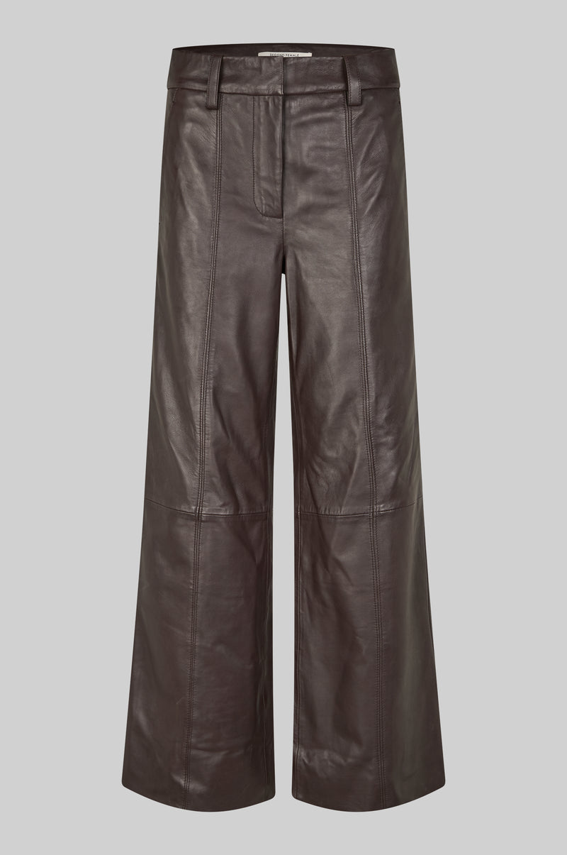 Letho Leather Straight Trousers